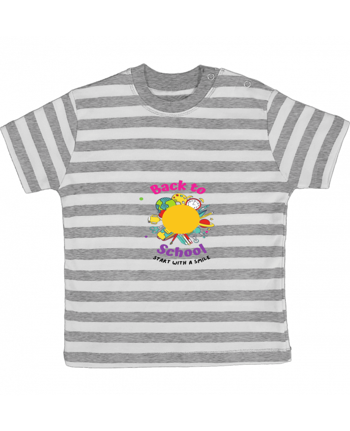 Tee-shirt bébé à rayures Back to school par MaryA66