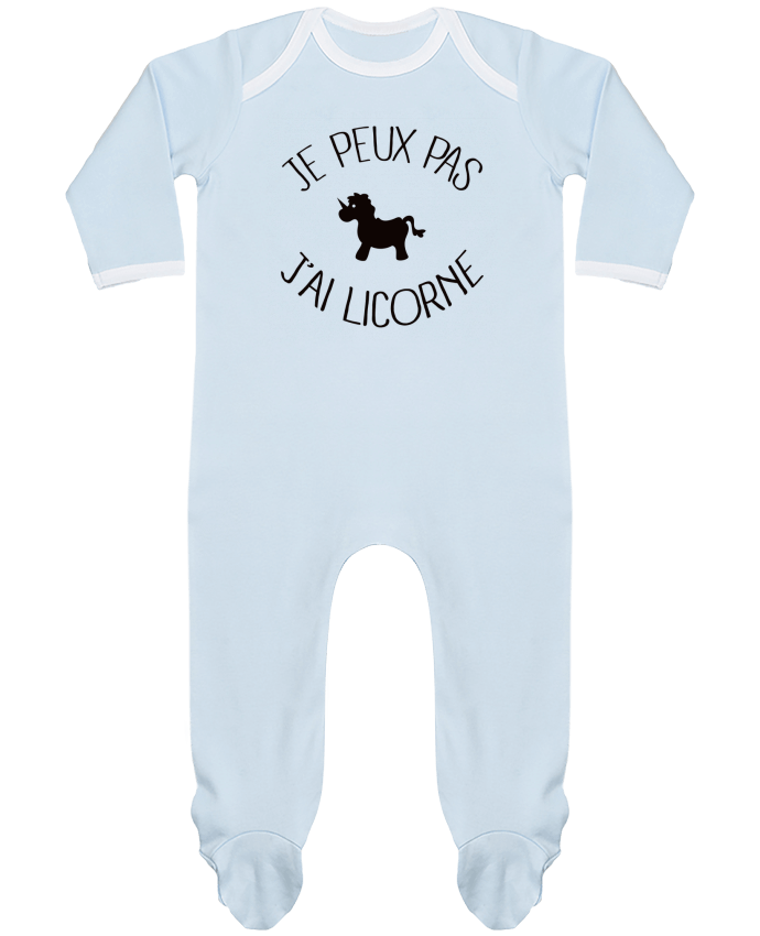 Baby Sleeper long sleeves Contrast Je peux pas j'ai licorne by Freeyourshirt.com