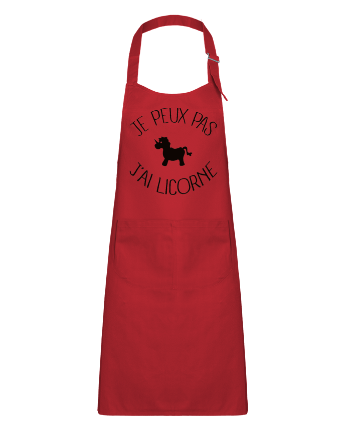 Kids chef pocket apron Je peux pas j'ai licorne by Freeyourshirt.com