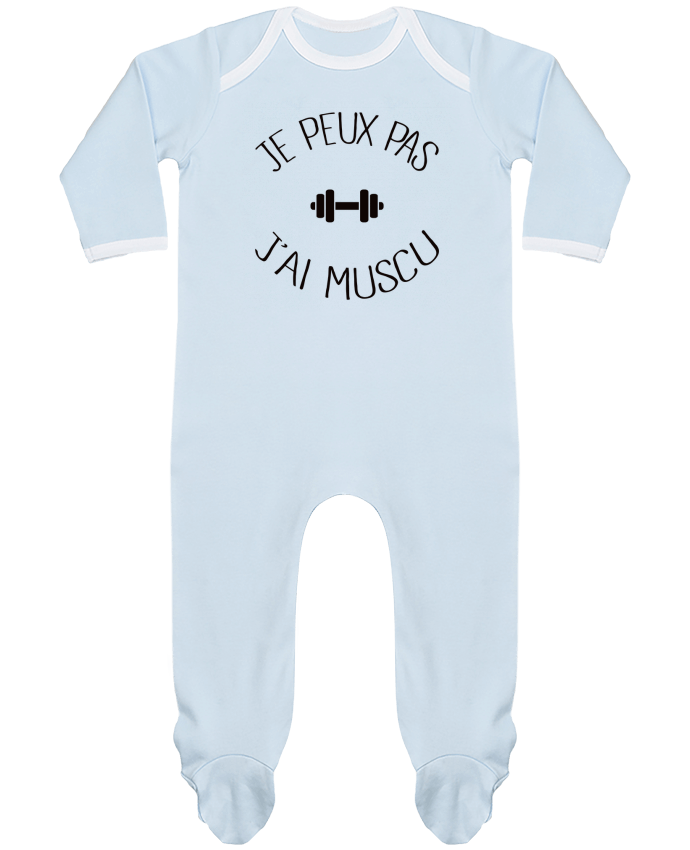 Body Pyjama Bébé Je peux pas j'ai Muscu par Freeyourshirt.com