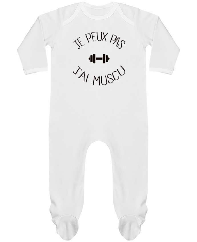 Baby Sleeper long sleeves Contrast Je peux pas j'ai Muscu by Freeyourshirt.com