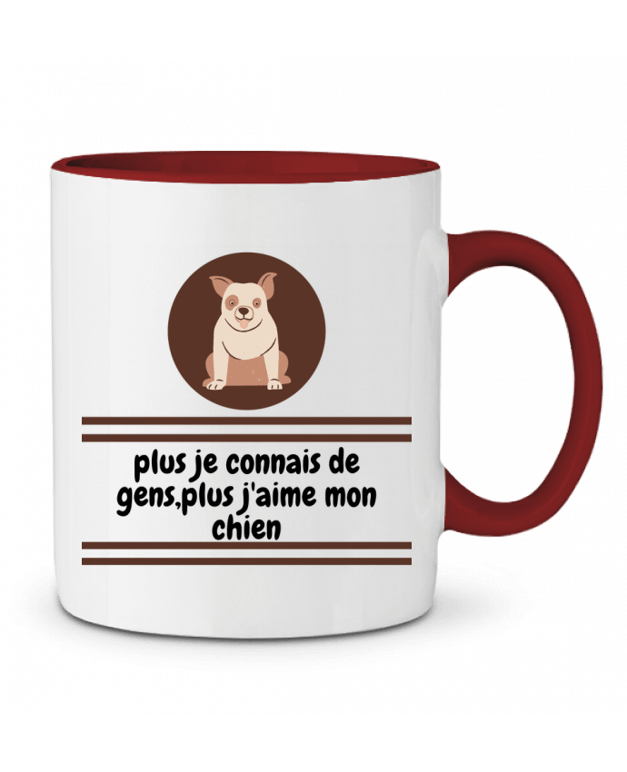 Mug bicolore J'aime mon chien Anastasia