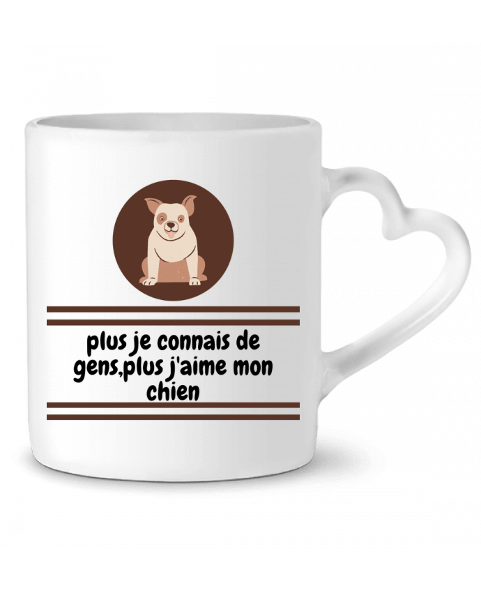 Mug coeur J'aime mon chien par Anastasia