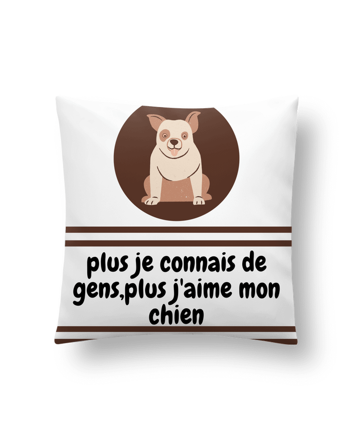 Coussin J'aime mon chien par Anastasia