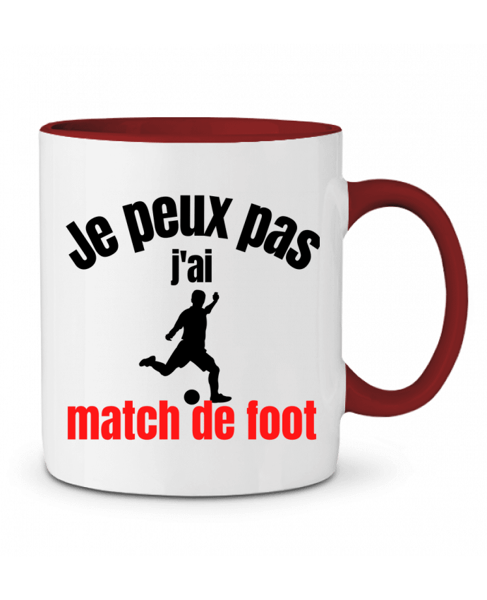 Mug bicolore Je peux pas,j'ai match de foot Anastasia