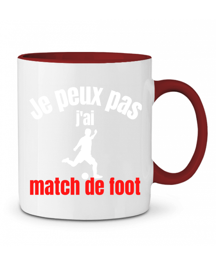 Mug bicolore Je peux pas,j'ai match de foot Anastasia