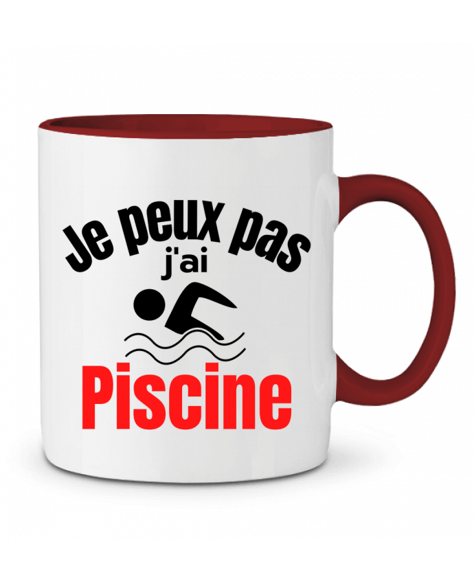 Mug bicolore Je peux pas,j'ai piscine Anastasia