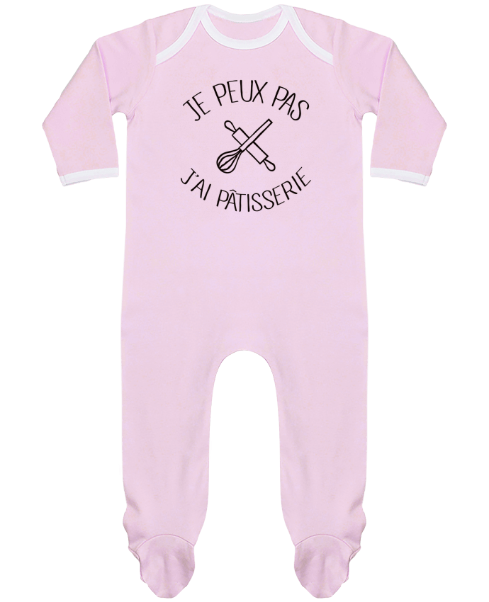 Baby Sleeper long sleeves Contrast Je peux pas j'ai pâtisserie by Freeyourshirt.com