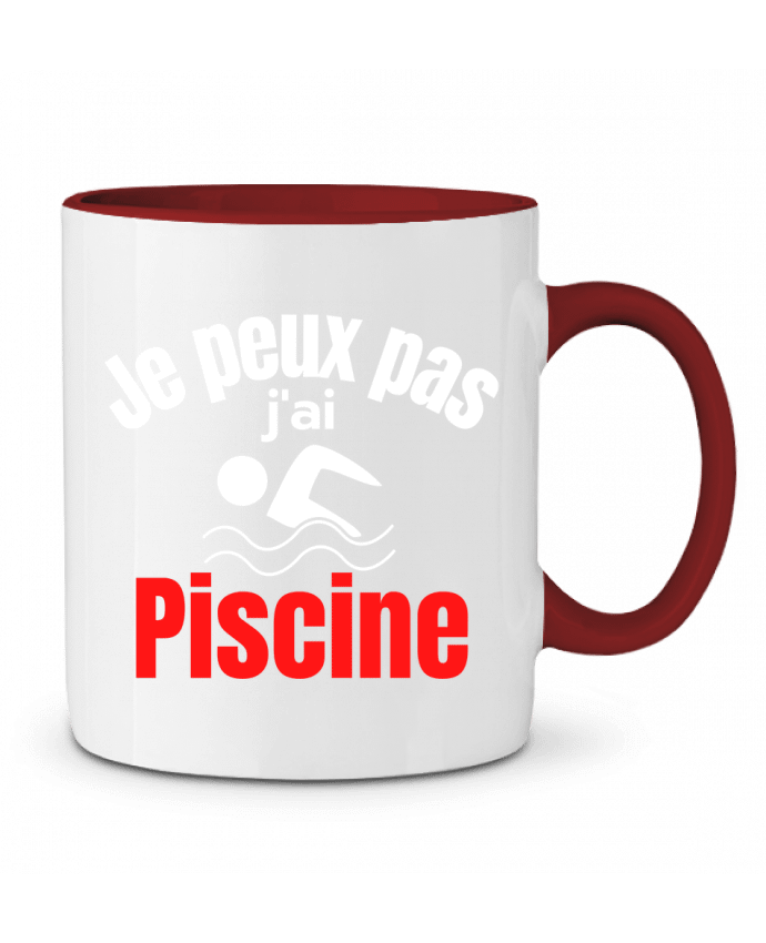 Mug bicolore Je peux pas,j'ai piscine Anastasia