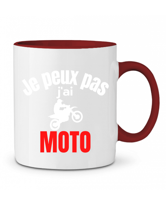 Mug bicolore Je peux pas,j'ai moto Anastasia