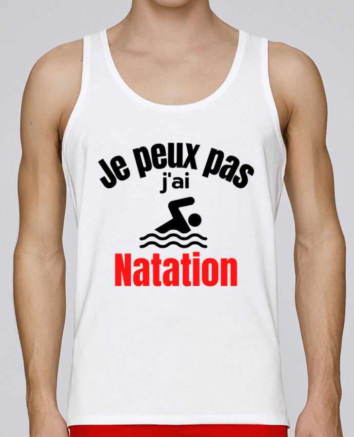 Débardeur homme Je peux pas,j'ai natation par Anastasia 100% coton bio