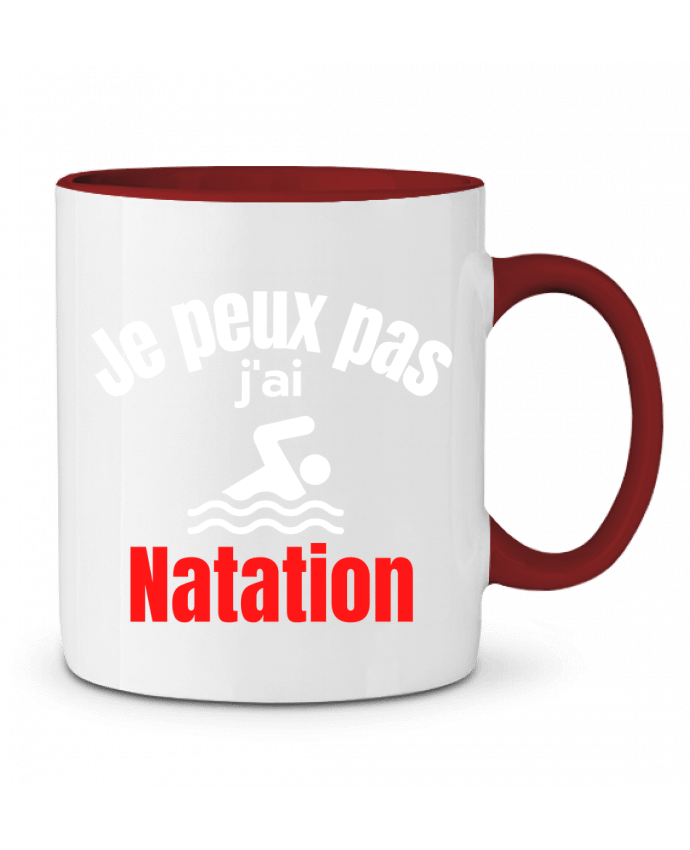 Mug bicolore Je peux pas,j'ai natation Anastasia