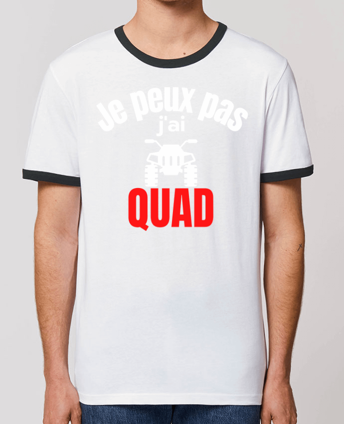 Unisex ringer t-shirt Ringer Je peux pas,j'ai quad by Anastasia