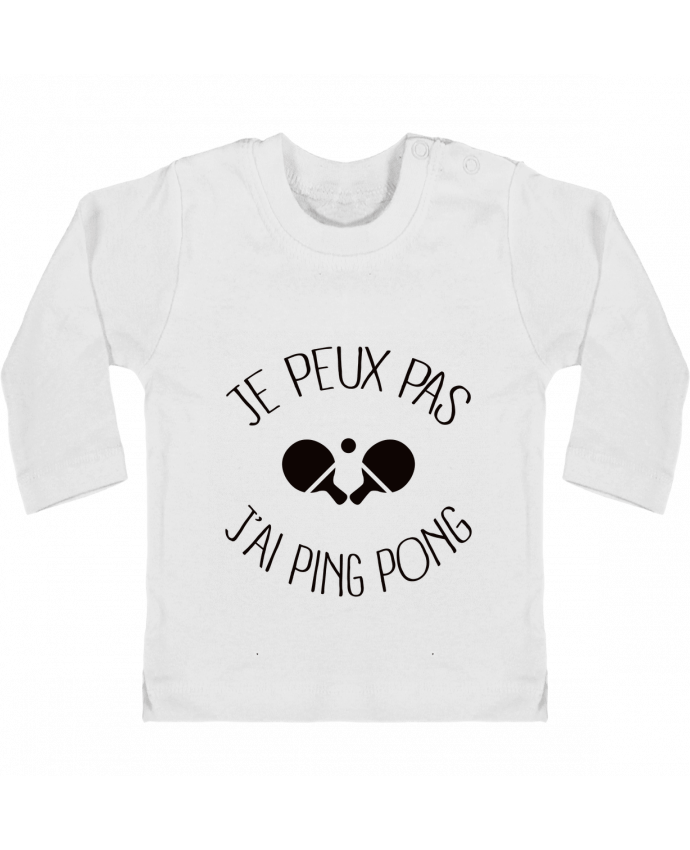T-shirt bébé je peux pas j'ai Ping Pong manches longues du designer Freeyourshirt.com