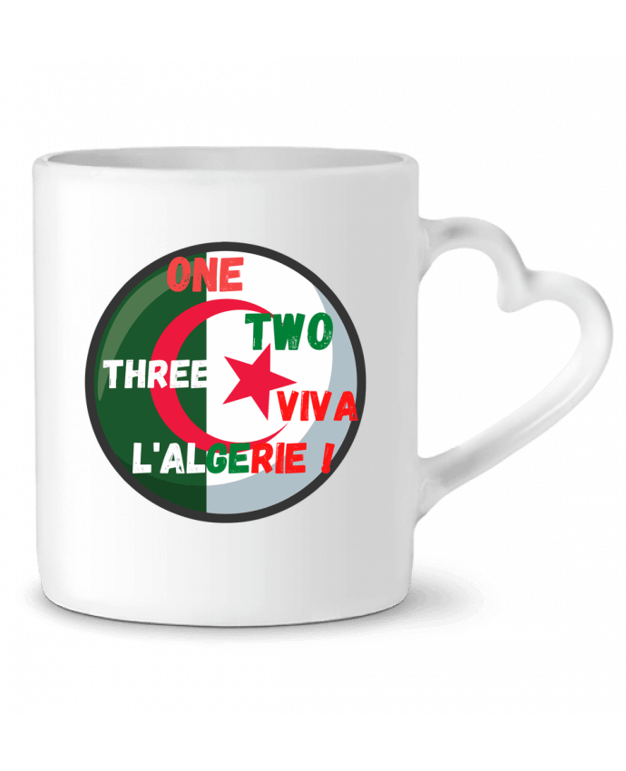 Mug coeur one,two,three,viva l’Algérie par Anastasia