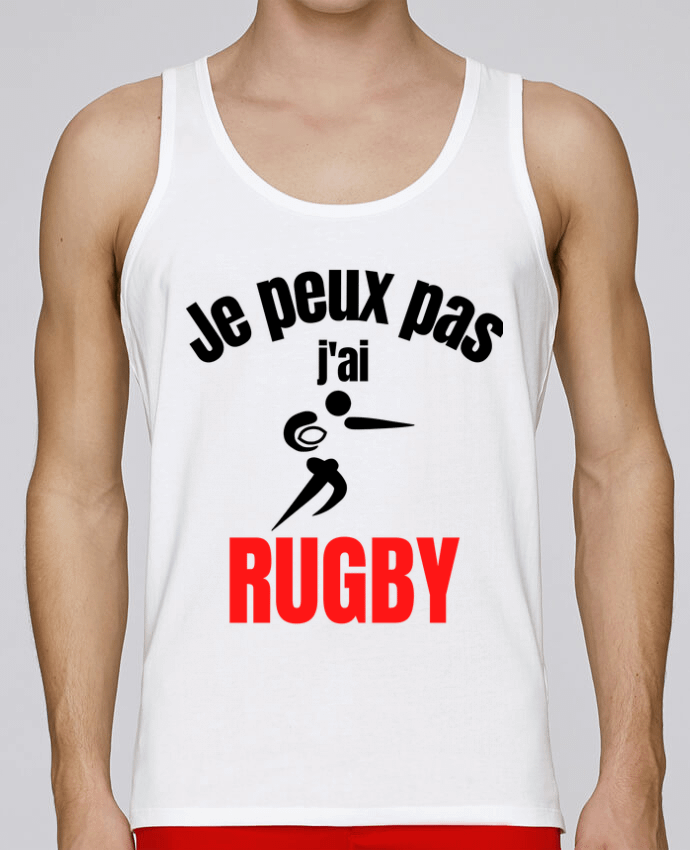 Débardeur homme Je peux pas,j'ai rugby par Anastasia 100% coton bio