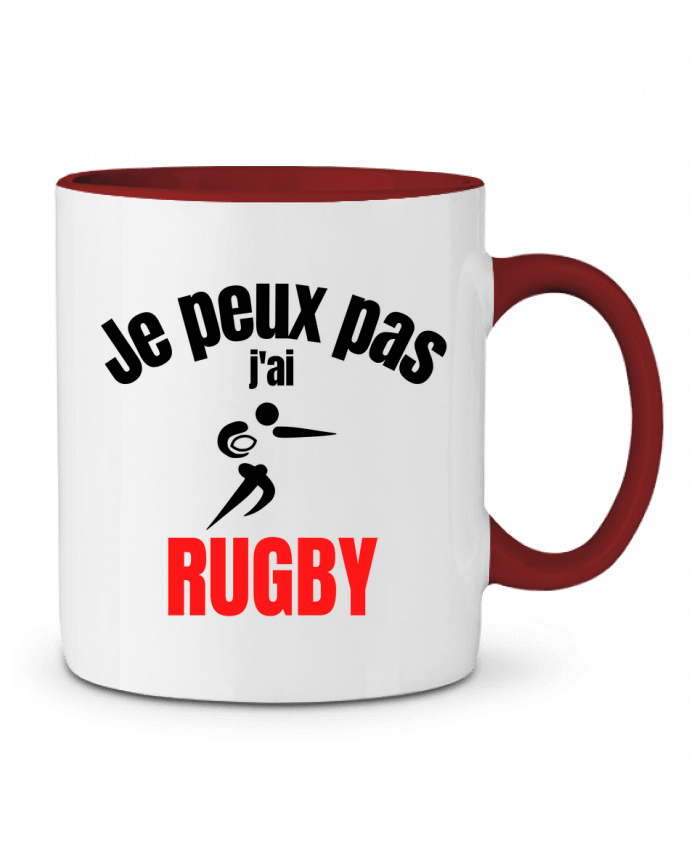 Mug bicolore Je peux pas,j'ai rugby Anastasia