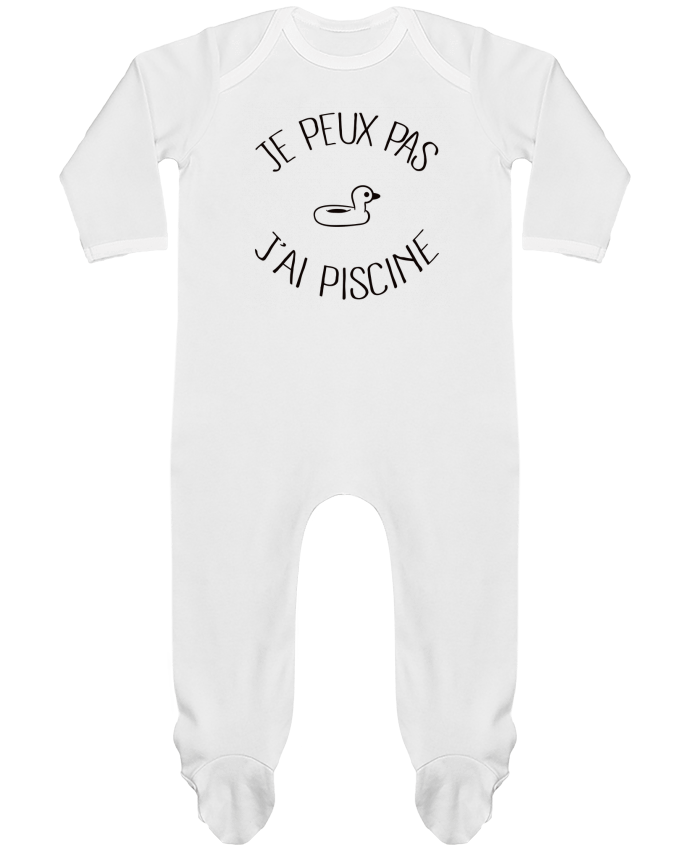 Baby Sleeper long sleeves Contrast Je peux pas j'ai piscine by Freeyourshirt.com