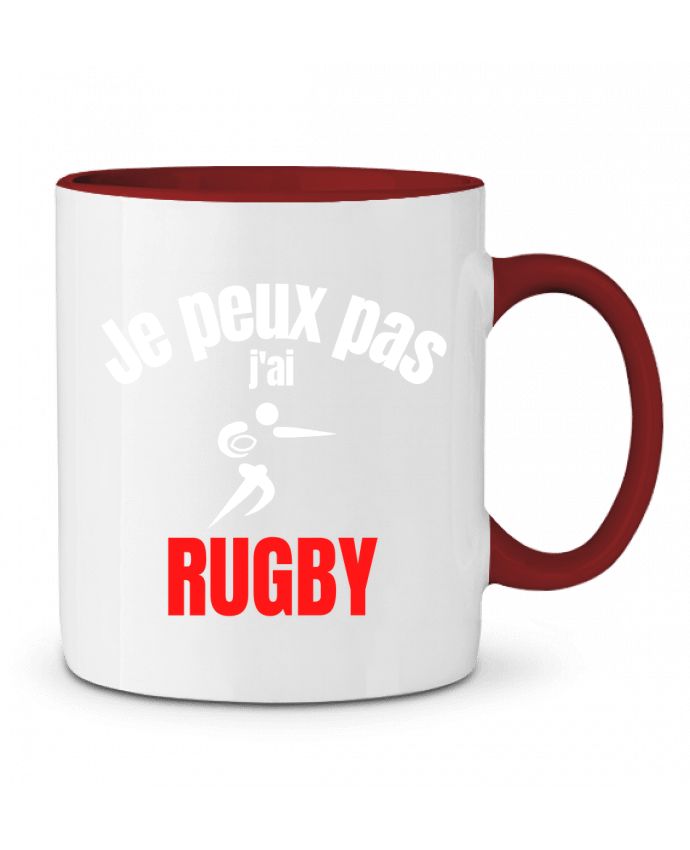 Mug bicolore Je peux pas,j'ai rugby Anastasia