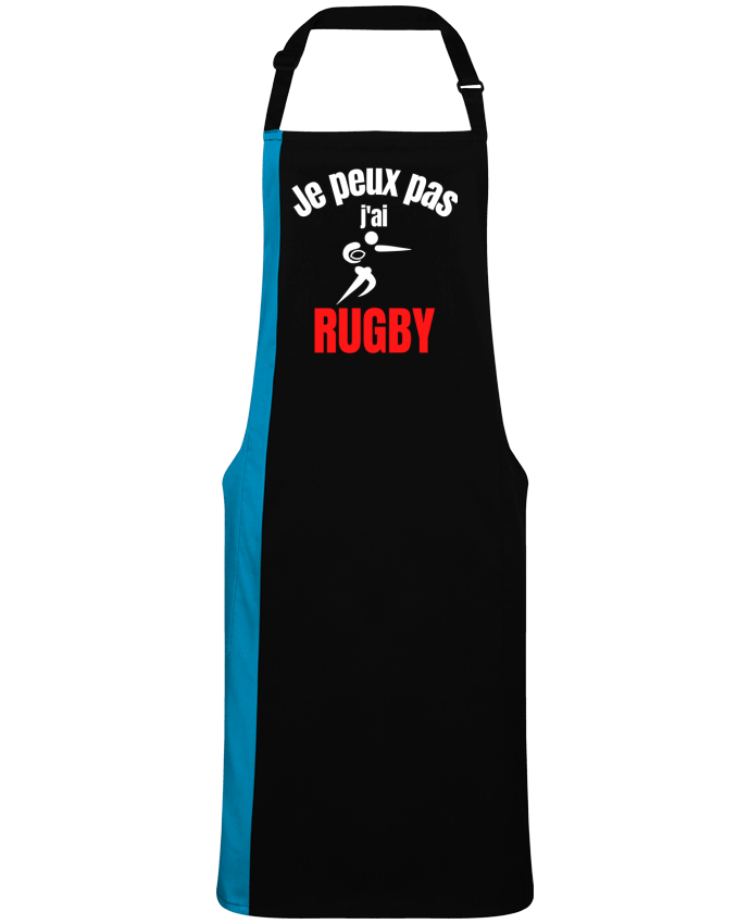 Tablier bicolore Je peux pas,j'ai rugby par  Anastasia