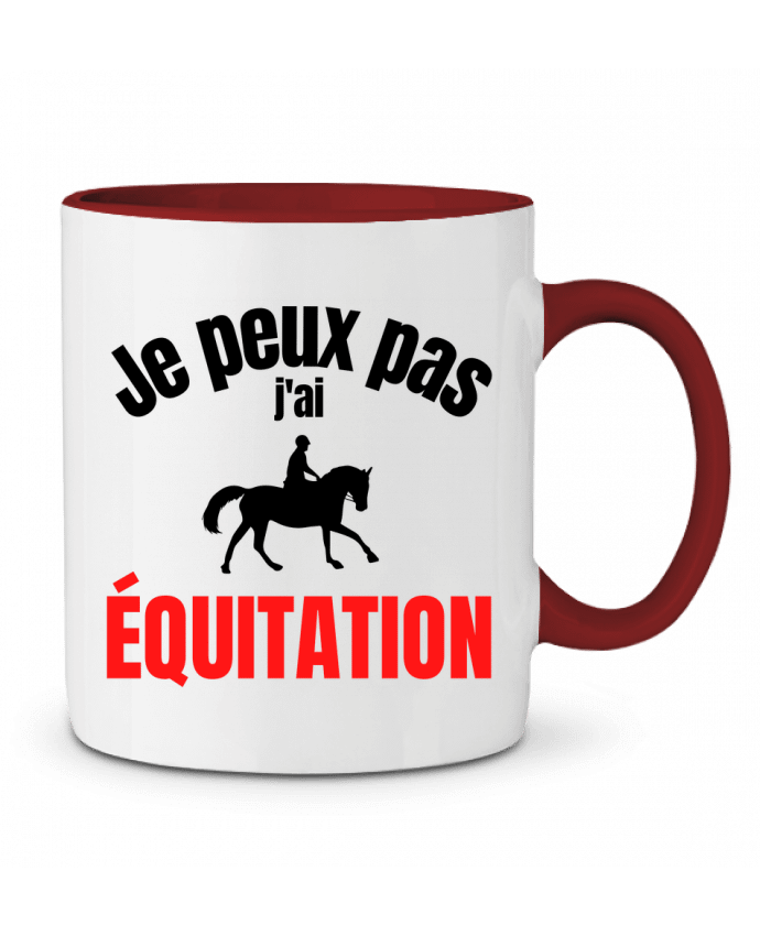 Mug bicolore Je peux pas,j'ai équitation Anastasia