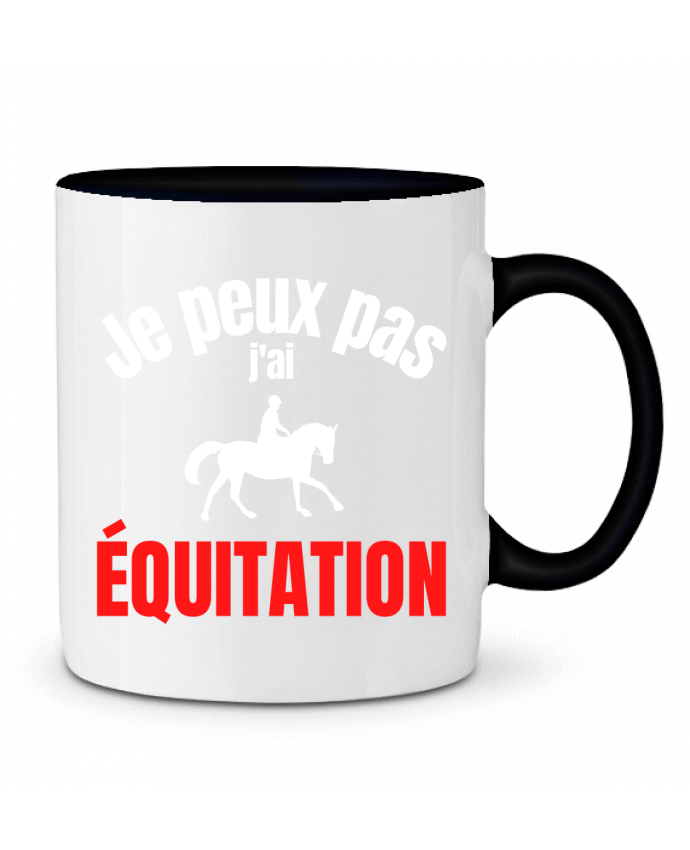 Mug bicolore Je peux pas,j'ai équitation Anastasia