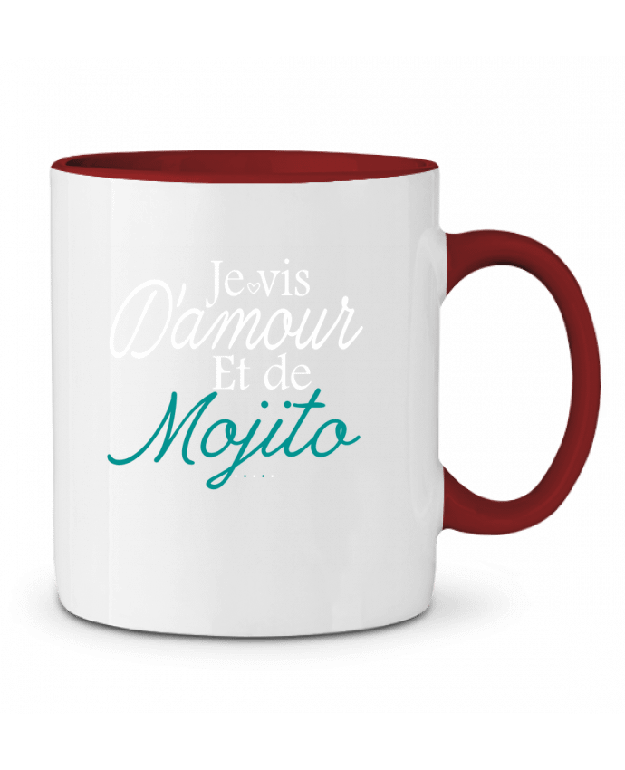 Mug bicolore Je vis d'amour et de Mojito Ladies