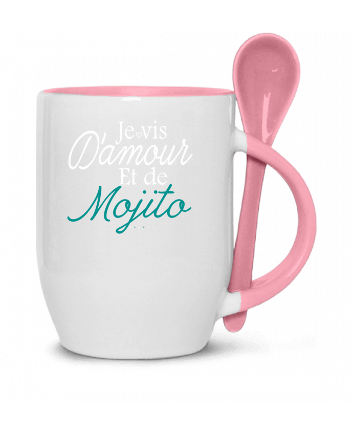  Tasse cuillère Je vis d'amour et de Mojito par Ladies