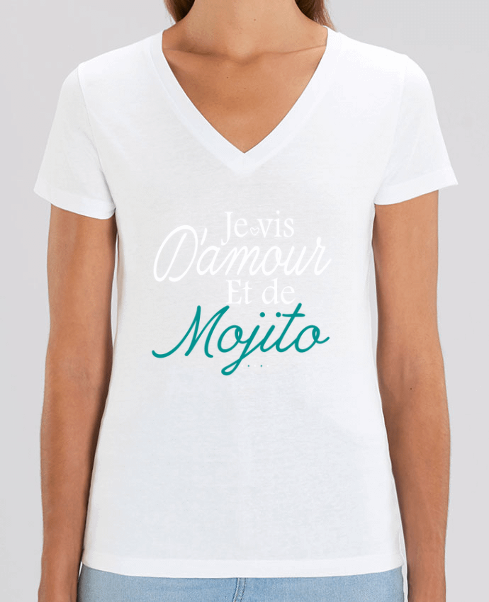 Tee-shirt femme Je vis d'amour et de Mojito Par  Ladies