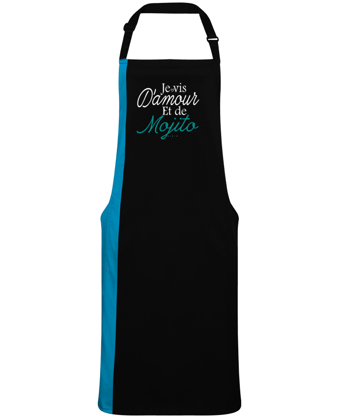 Tablier bicolore Je vis d'amour et de Mojito par  Ladies