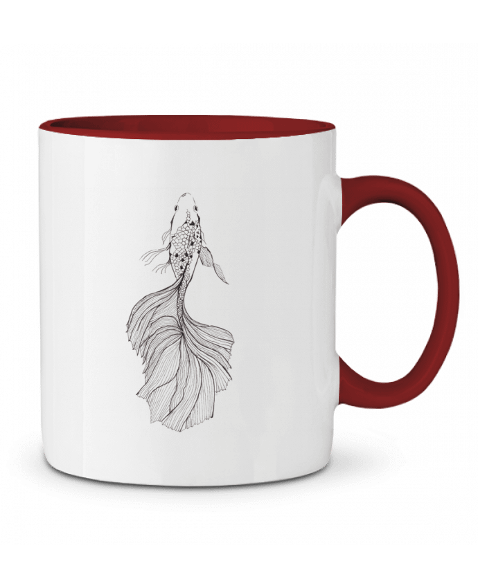 Mug bicolore Heureux comme un poisson dans l'eau Nathalie14-7