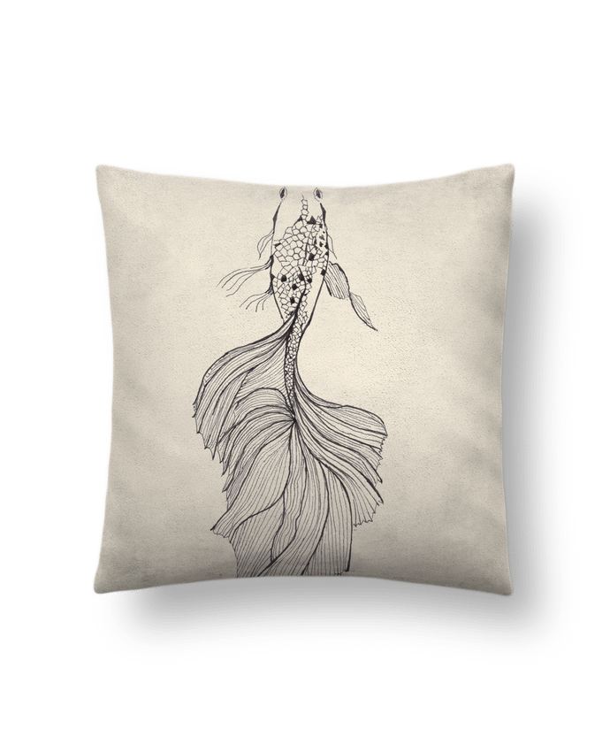 Coussin suédine Heureux comme un poisson dans l'eau par Nathalie14-7