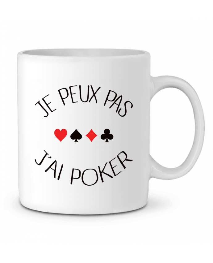 Taza Cerámica Je peux pas j'ai Poker por Freeyourshirt.com