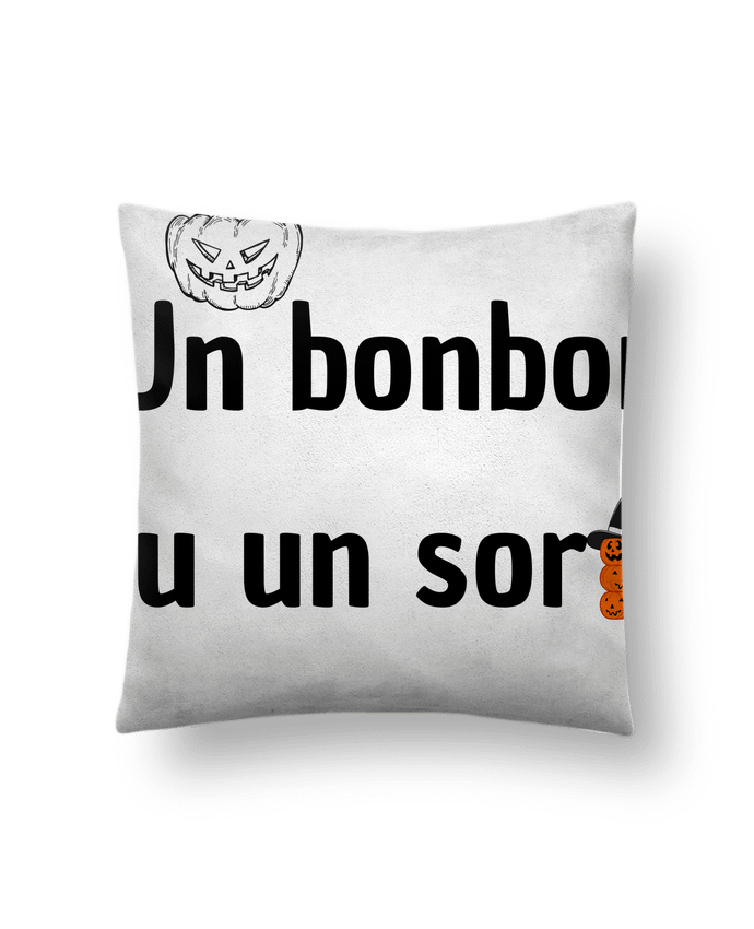 Coussin suédine Un bonbon ou un sort? par Cysou.hlm