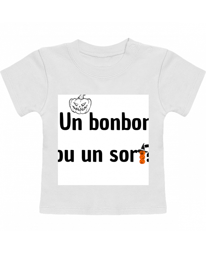 T-shirt bébé Un bonbon ou un sort? manches courtes du designer Cysou.hlm