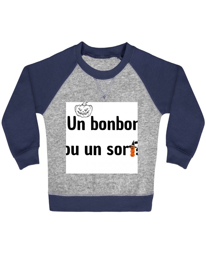 Sweat bébé manches contrastée Un bonbon ou un sort? par Cysou.hlm