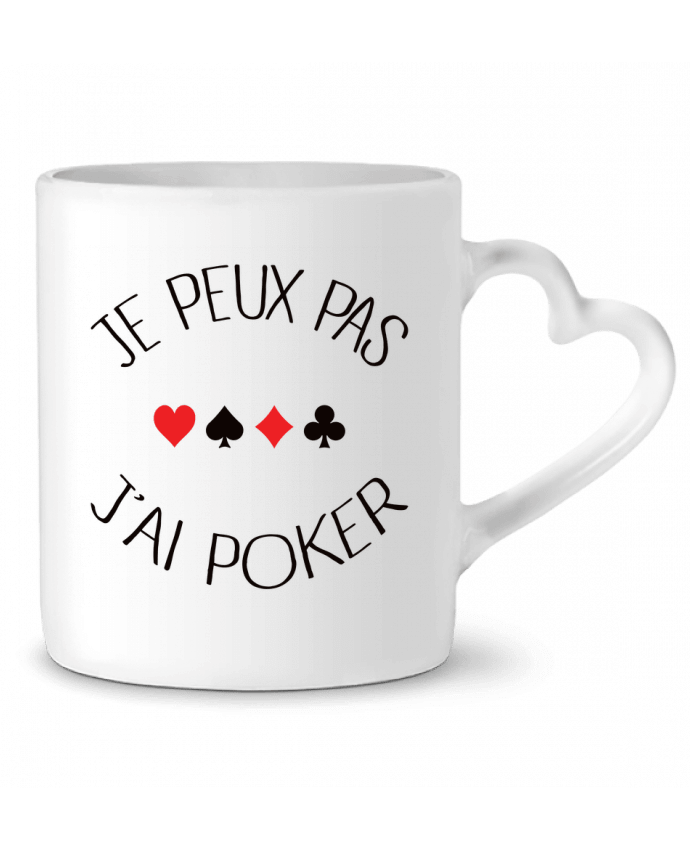 Mug coeur Je peux pas j'ai Poker par Freeyourshirt.com