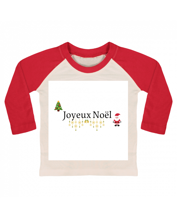 Tee-shirt Bébé Baseball ML Joyeux Noël par Cysou.hlm