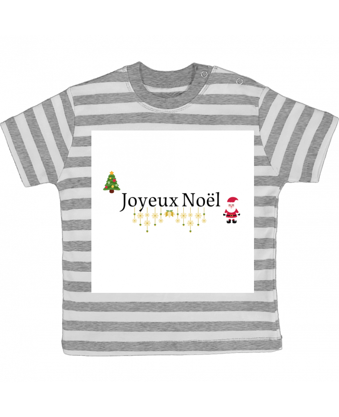 Tee-shirt bébé à rayures Joyeux Noël par Cysou.hlm