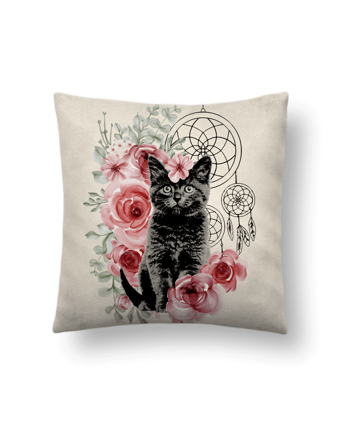 Coussin suédine Chat BOHO par Ladies