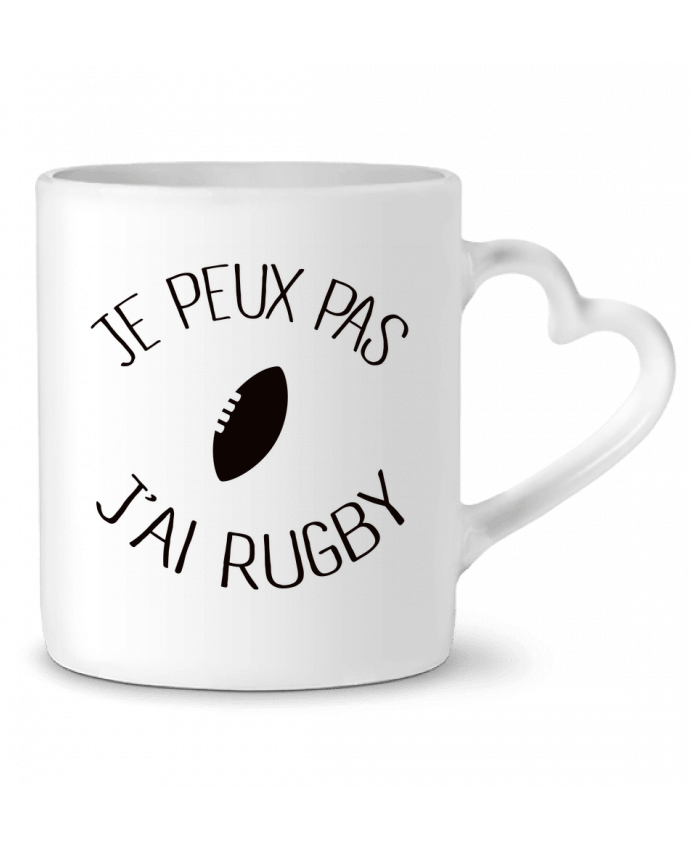 Mug Heart Je peux pas j'ai rugby by Freeyourshirt.com
