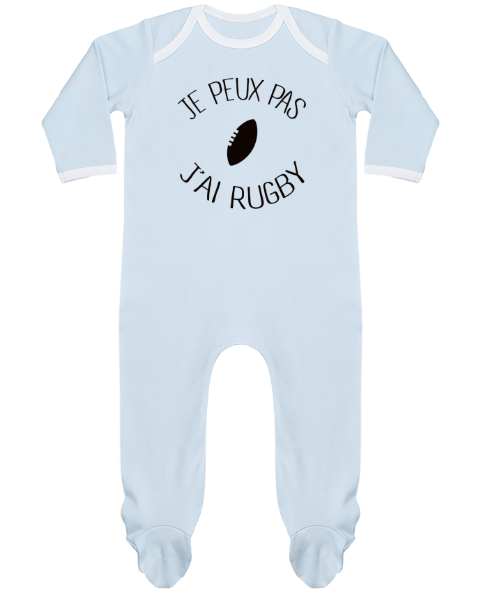 Baby Sleeper long sleeves Contrast Je peux pas j'ai rugby by Freeyourshirt.com