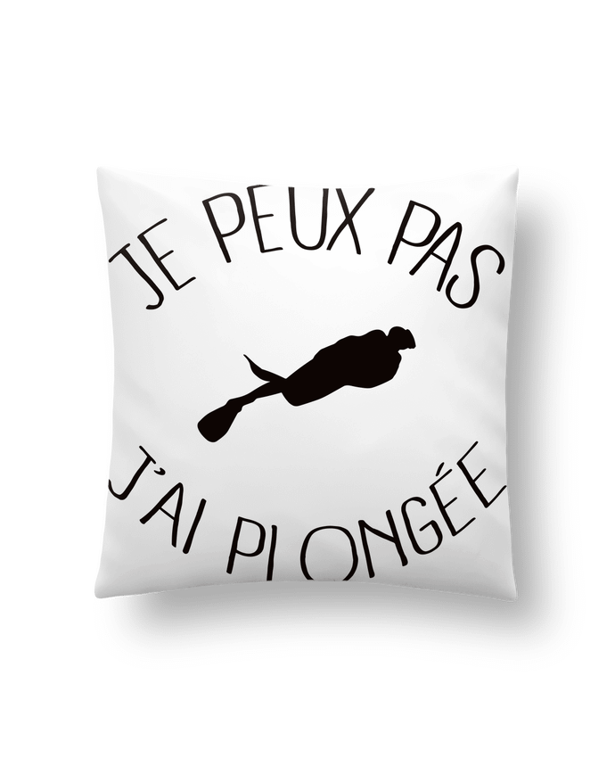 Coussin Je peux pas j'ai plongée par Freeyourshirt.com