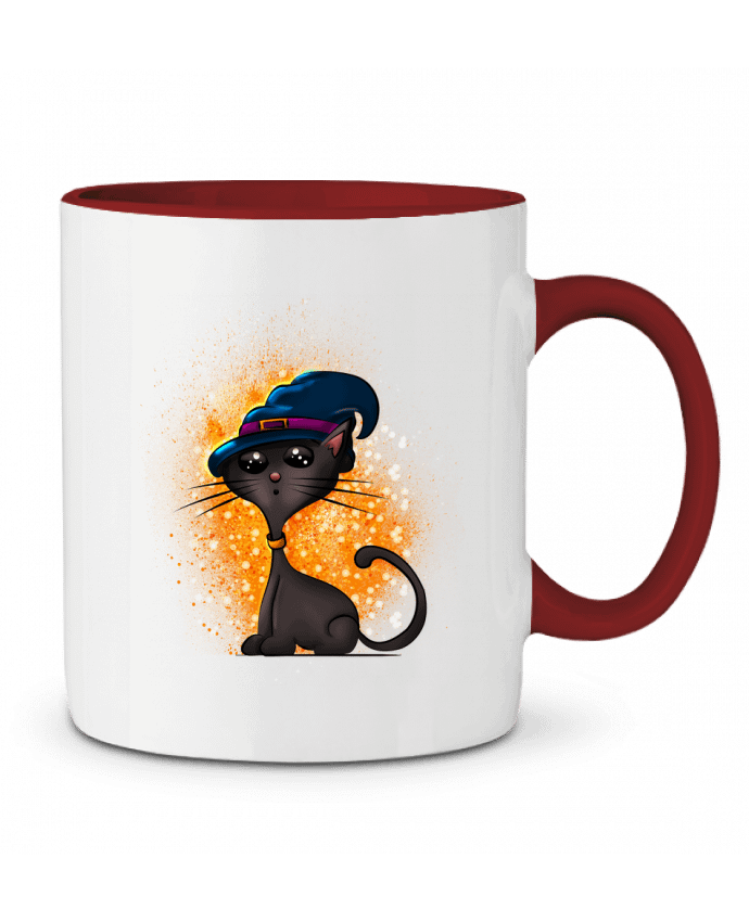 Mug bicolore Chat sorcier d'halloween GraphiCK-Kids