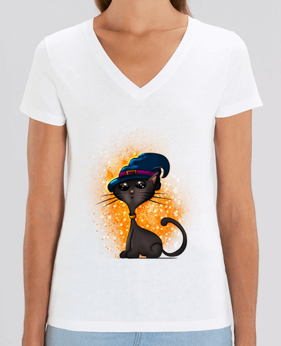 Tee-shirt femme Chat sorcier d'halloween Par  GraphiCK-Kids