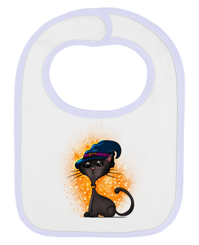 Bavoir bébé uni Chat sorcier d'halloween par GraphiCK-Kids