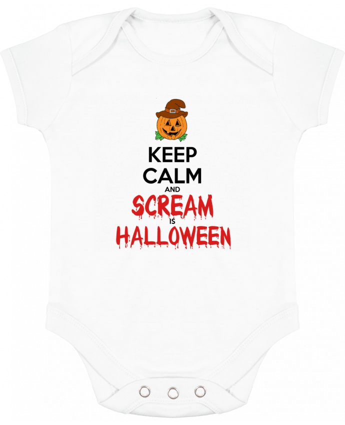 Body bébé manches contrastées Keep Calm and Scream is Halloween par Happinessontheroad