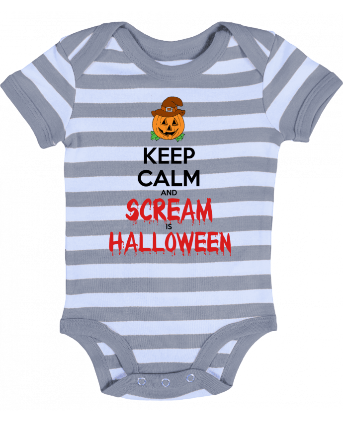 Body Bébé Rayé Keep Calm and Scream is Halloween - Happinessontheroad