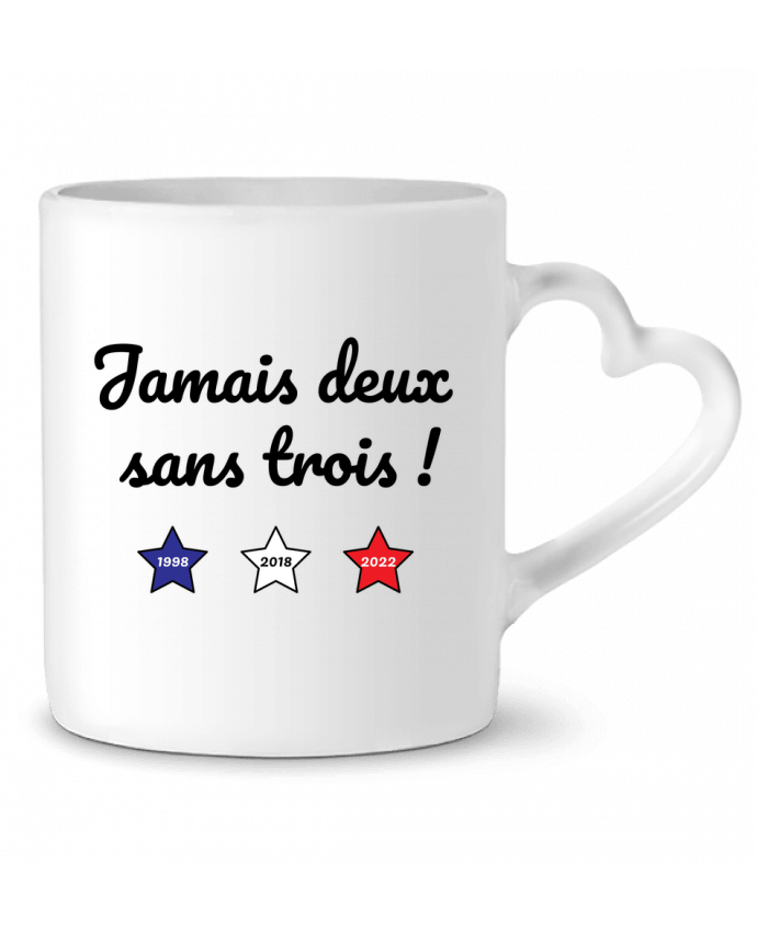 Mug coeur Jamais deux sans trois - coupe du monde 2022 par /wait-design