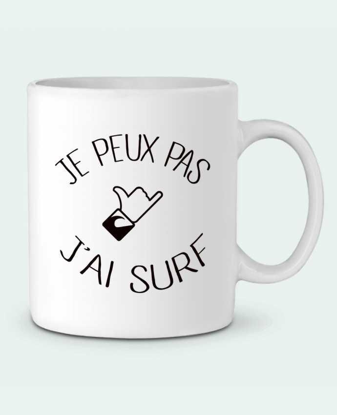 Taza Cerámica Je peux pas j'ai surf por Freeyourshirt.com